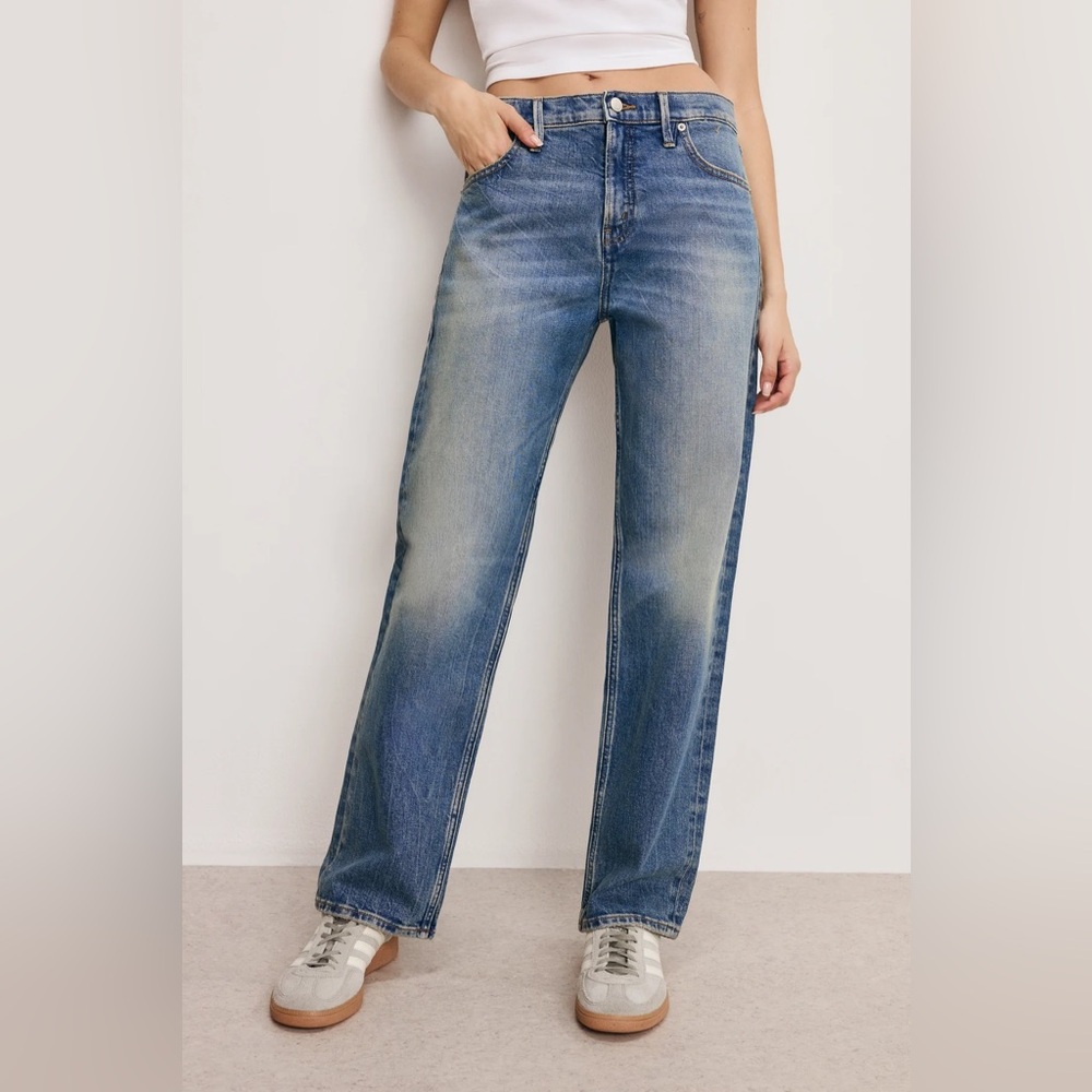GOOD AMERICAN $159 Good Standard Straight Jeans Indigo868 - Picture 2 of 5